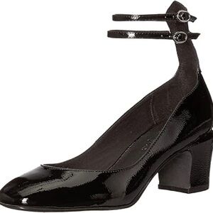 FREE PEOPLE LANA BLACK PATENT LEATHER BLOCK HEEL